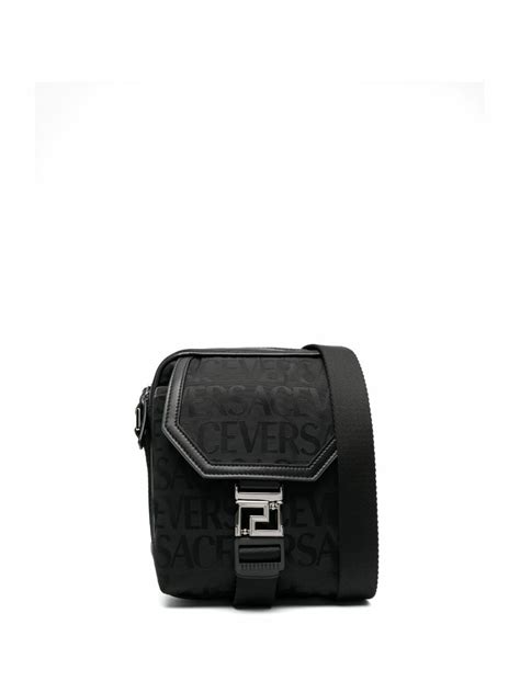 versace logo print messenger bag|Versace side bag men's.